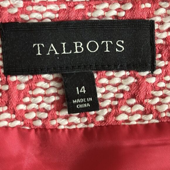 Talbots Tweed Skirt Size 14 A-Line Pink Wool Blend - Picture 10 of 10